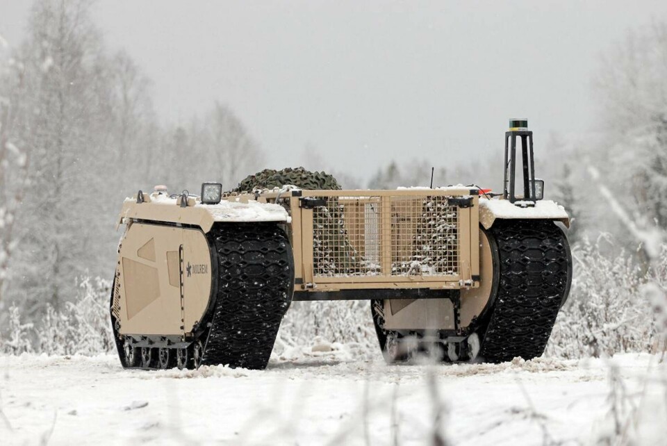 Milrem Robotics demonstrerar ny version av Themis. Foto: Milrem Robotics Milrem Robotics demonstrerar ny version av Themis. Foto: Milrem Robotics