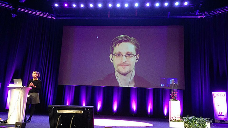 Edward Snowden gästade Grävkonferensen 2016. Foto: Monica Kleja Edward Snowden gästade Grävkonferensen 2016. Foto: Monica Kleja