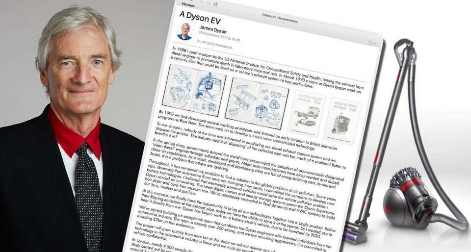 James Dyson. Foto: Montage Dyson/Royal Society James Dyson. Foto: Montage Dyson/Royal Society