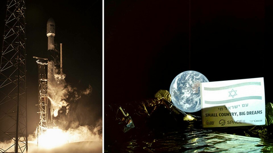 Beresheet skickades upp från Cape Canaveral i Florida med en Falcon 9-raket från det privata rymdbolaget Space X. Några månader senare kraschade den på månens yta. Foto: TT