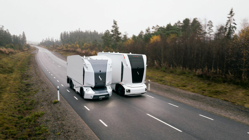 Tiill vänster den första generationen av Einrides hyttlösa lastbil, till höger den nya, kallad Autonomous Gen 2 Rigid Large Foto: Einride