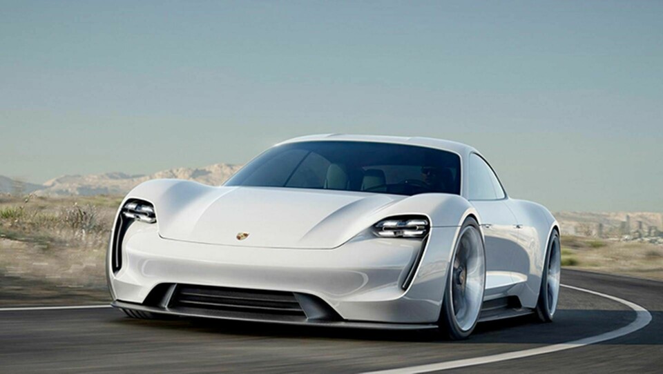 Den nya kommande elbilen Taycan från Porsche. Foto: Porsche