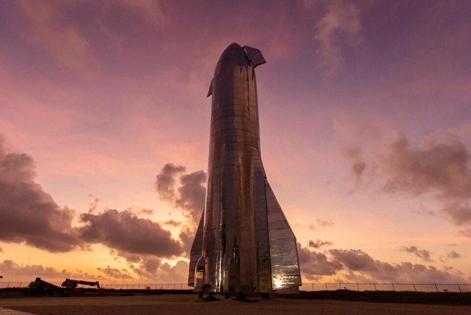 En rendering av Spacex rymdfärja Starship. Foto: SpaceX En rendering av Spacex rymdfärja Starship. Foto: SpaceX