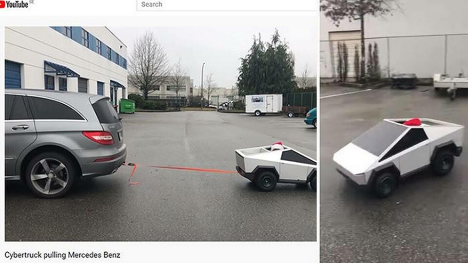 Frank Sachsenhausen byggde en minicybertruck till sin son. Foto: Frank Sachsenhausen/Youtube Frank Sachsenhausen byggde en minicybertruck till sin son. Foto: Frank Sachsenhausen/Youtube