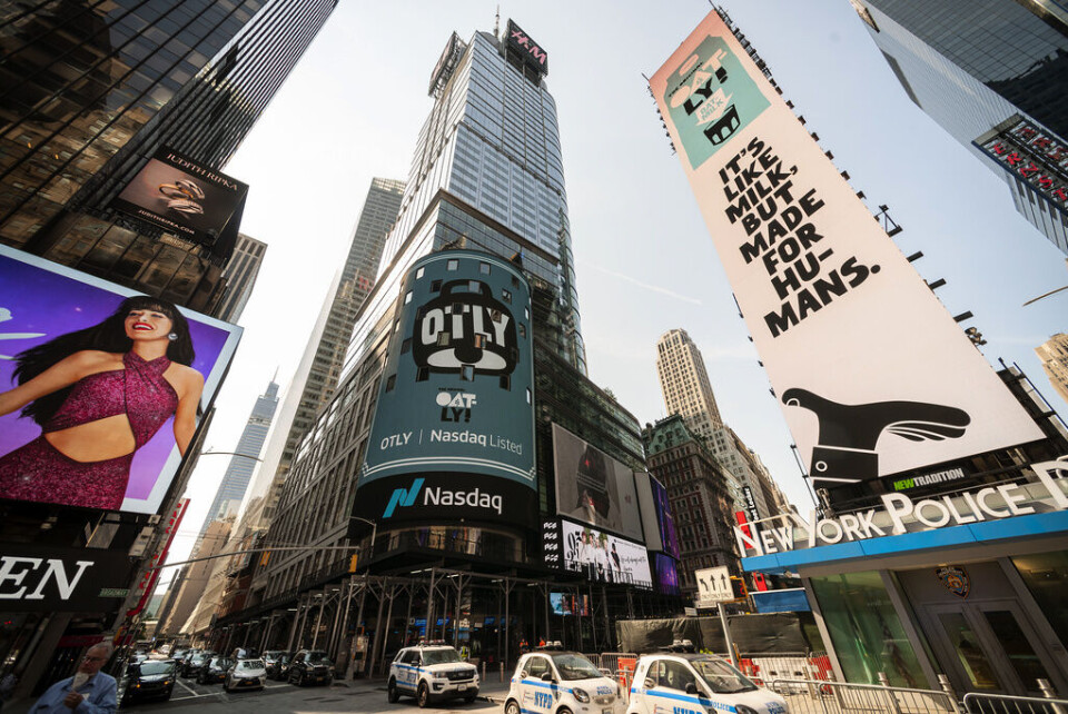 Oatly introducerades på Nasdaq i New York i maj 2021. Foto: Richard B. Levine Oatly introducerades på Nasdaq i New York i maj 2021. Foto: Richard B. Levine