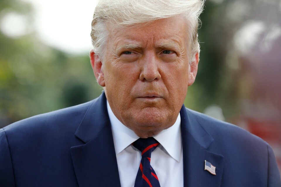 USA:s president Donald Trump med programledaren George Stephanopoulos under frågestunden i ABC. Foto: Yuri Gripas - Pool Via Cnp/TT USA:s president Donald Trump med programledaren George Stephanopoulos under frågestunden i ABC. Foto: Yuri Gripas - Pool Via Cnp/TT