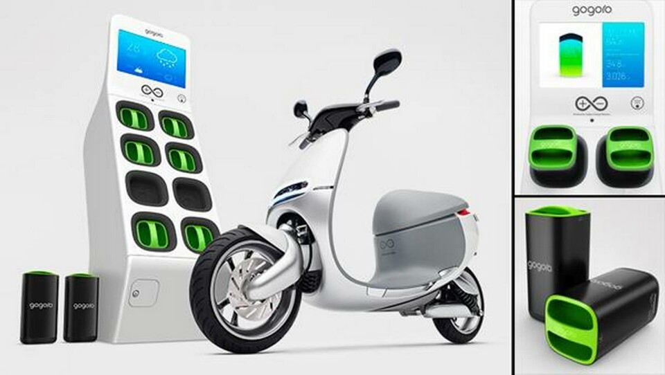 En automat erbjuder snabbt byte elskoterns batteri. Foto: Gogoro En automat erbjuder snabbt byte elskoterns batteri. Foto: Gogoro