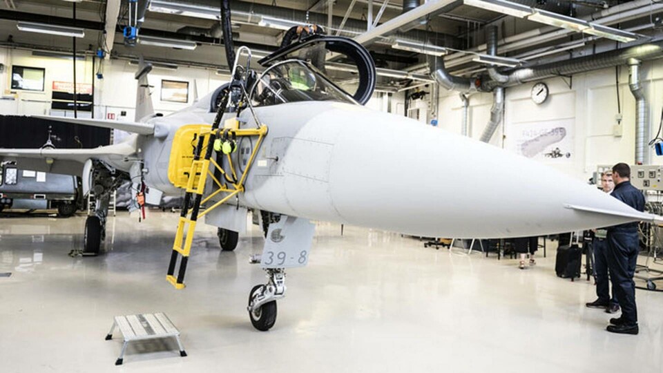 Saab vilja sälja Gripen E till Kanada. Foto: Vilhelm Stokstad/TT Saab vilja sälja Gripen E till Kanada. Foto: Vilhelm Stokstad/TT