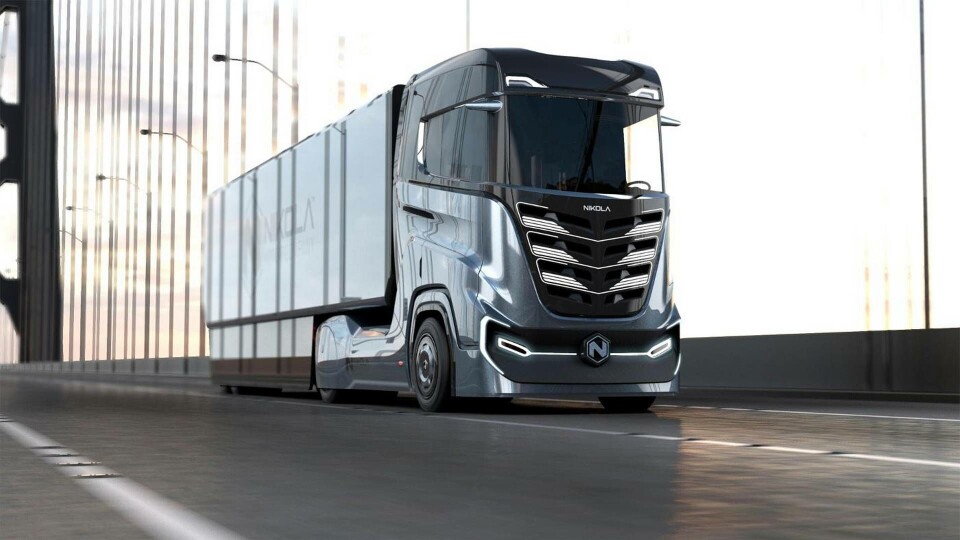 Nikola Motor Company presenterar sin nya bränslecellslastbil. Foto: Nikola Nikola Motor Company presenterar sin nya bränslecellslastbil. Foto: Nikola