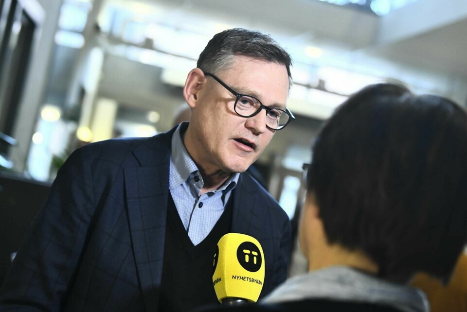 Skolverkets generaldirektör Peter Fredriksson vid en presskonferens förra veckan. Foto: Claudio Bresciani/TT