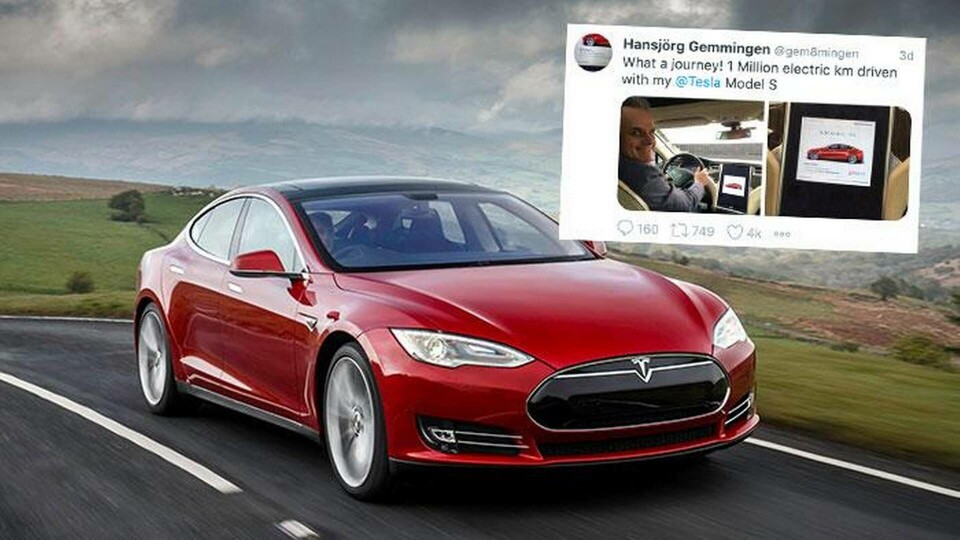 1 miljon kilometer har Hansjürgen von Gemmingen-Hornberg rullat med sin Tesla Model S. Obs inte rekord-Teslan på bilden. Foto: Tesla/Splash 1 miljon kilometer har Hansjürgen von Gemmingen-Hornberg rullat med sin Tesla Model S. Obs inte rekord-Teslan på bilden. Foto: Tesla/Splash
