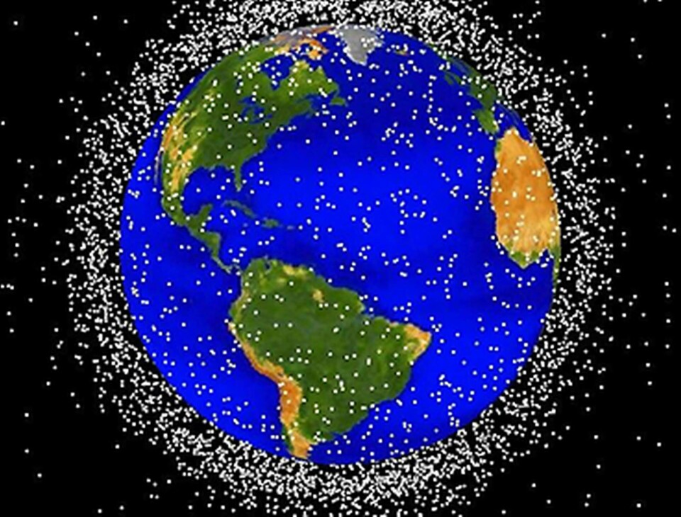 200 miljoner skrotbitar har vi lämnat efter oss i rymden. Foto: Nasa 200 miljoner skrotbitar har vi lämnat efter oss i rymden. Foto: Nasa