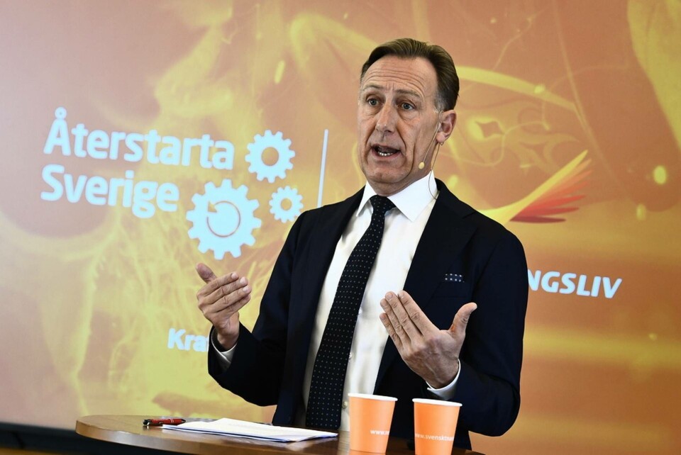 Cementas tidsfrist räcker inte, enligt Svenskt Näringslivs VD Jan-Olof Jacke. Foto: Claudio Bresciani/TT Cementas tidsfrist räcker inte, enligt Svenskt Näringslivs VD Jan-Olof Jacke. Foto: Claudio Bresciani/TT