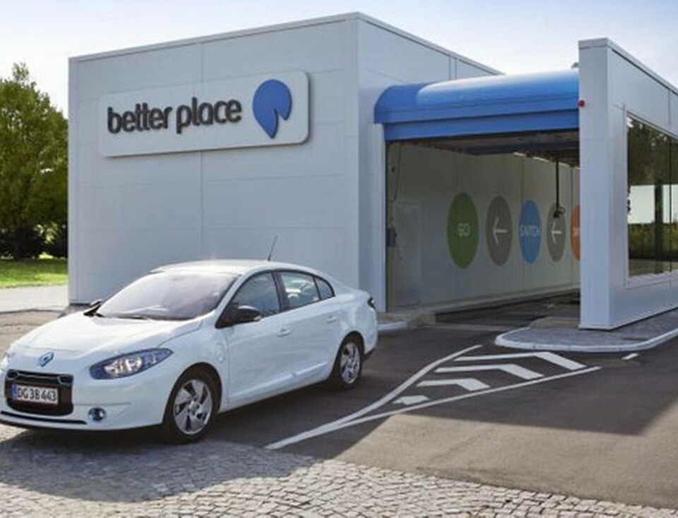 Batteribytarstation, Better Place. Foto: Better Place Batteribytarstation, Better Place. Foto: Better Place