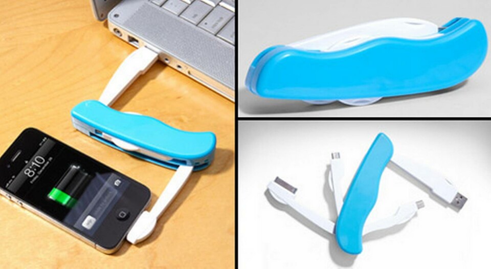 Tre olika usb-kontakter och en för Apples mobiler fälls ut från 'knivskaftet'. Foto: Fredflare Tre olika usb-kontakter och en för Apples mobiler fälls ut från 'knivskaftet'. Foto: Fredflare