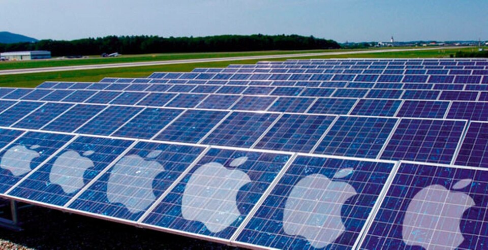 Apple ska få 130 MW under 25 år från ett nytt solkraftverk i USA. Foto: Bilden är ett montage Apple ska få 130 MW under 25 år från ett nytt solkraftverk i USA. Foto: Bilden är ett montage