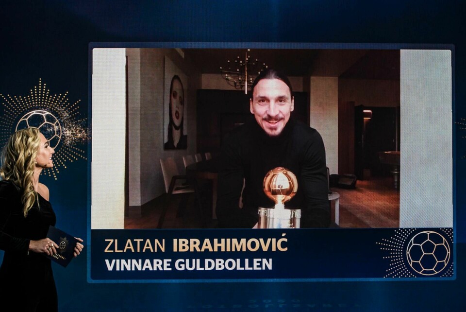 Zlatan Ibrahimovic med sin tolfte guldboll. Arkivbild. Foto: Simon Hastegård/TT