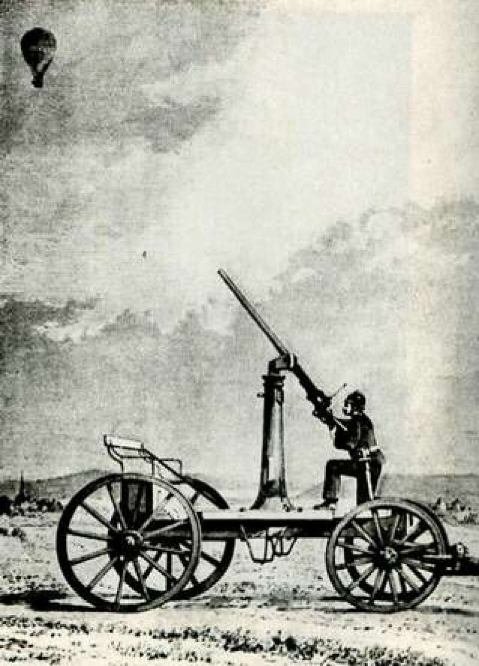 Alfred Krupps ”Ballonabwehrkanone” – världens första luftvärnskanon. Foto: Wikimedia