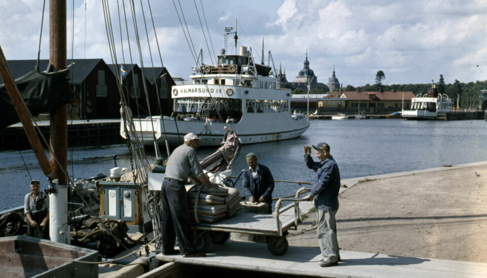 Kalmar på färjornas tid kring 1970. Foto: GÖRAN ALGÅRDS SAMLING/HISTORISK BILDBYRÅ/TT