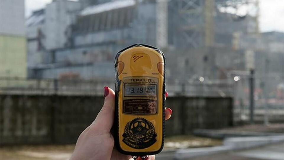 Utslag på geiger-mätaren vid kärnkraftverket i Tjernobyl, 30 år senare. Foto: Lynn Hilton / Rex