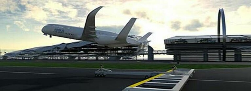 Start med hjälp av katapult i Airbus vision Smarter Skies. Foto: Airbus