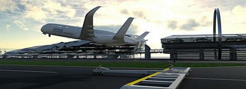 Start med hjälp av katapult i Airbus vision Smarter Skies. Foto: Airbus Start med hjälp av katapult i Airbus vision Smarter Skies. Foto: Airbus