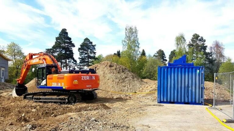 Nasta, återförsäljare av Hitachi, satsar på elektrifiering. Nu är en batteridriven grävmaskin på gång. Foto: Nasta Nasta, återförsäljare av Hitachi, satsar på elektrifiering. Nu är en batteridriven grävmaskin på gång. Foto: Nasta