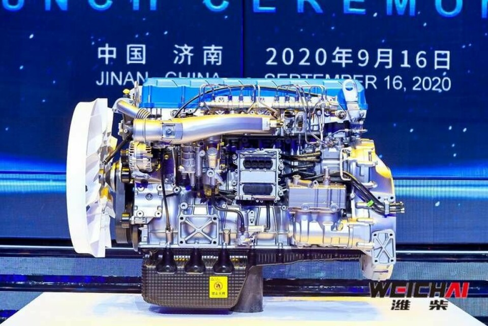 Weichai Powers dieselmotor når en verkningsgrad på 50 procent bland annat tack vare Boschs direktinsprutningssystem.