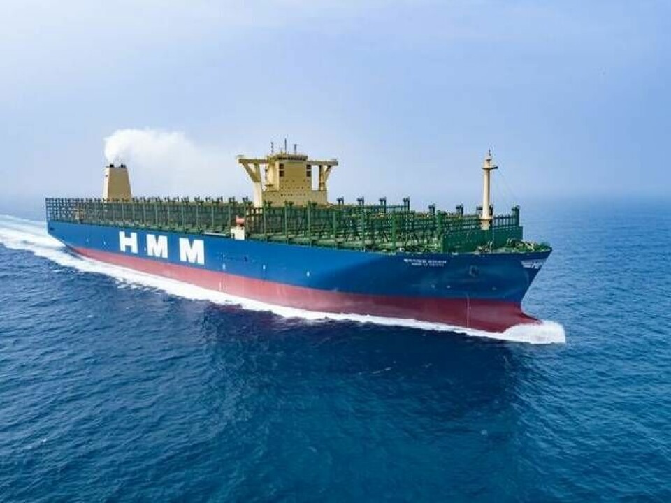 Det ammoniakdrivna containerfartyget från Daewoo Shipbuilding & Marine Engineering ska finnas tillgängligt 2025. Foto: Daewoo