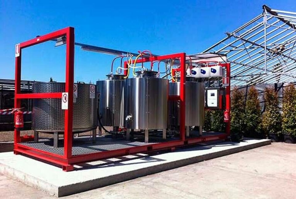 Biogas framställs av citrusrester i denna pilotanläggning utanför Catania. Foto: Empedocle Biogas framställs av citrusrester i denna pilotanläggning utanför Catania. Foto: Empedocle