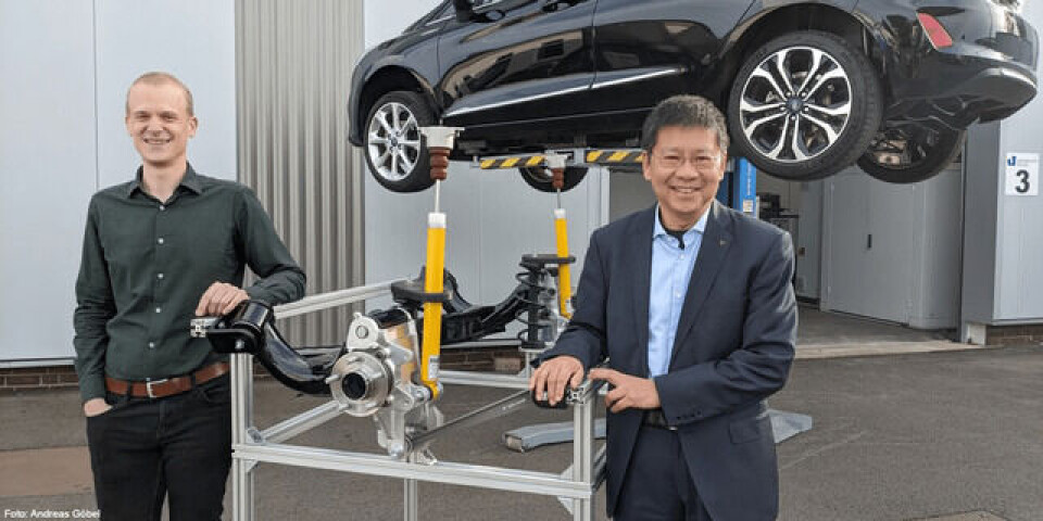 Universitetet i Siegen har tagit fram en bakaxel som kan göra att små elbilar får plats med större batterier. Foto: Universitetet i Siegen Universitetet i Siegen har tagit fram en bakaxel som kan göra att små elbilar får plats med större batterier. Foto: Universitetet i Siegen