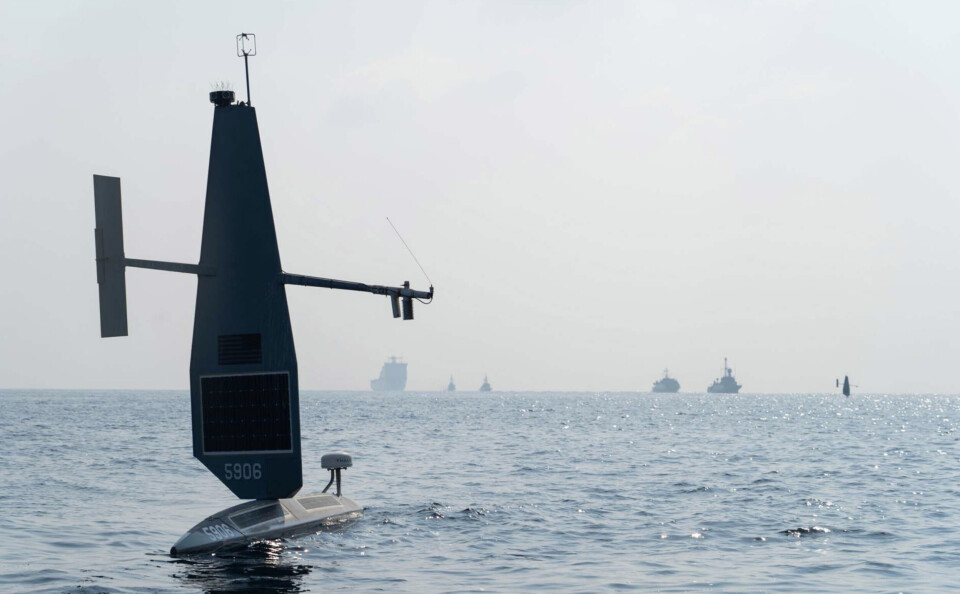 Här är en seglande drönare. Foto: Royal Navy Här är en seglande drönare. Foto: Royal Navy