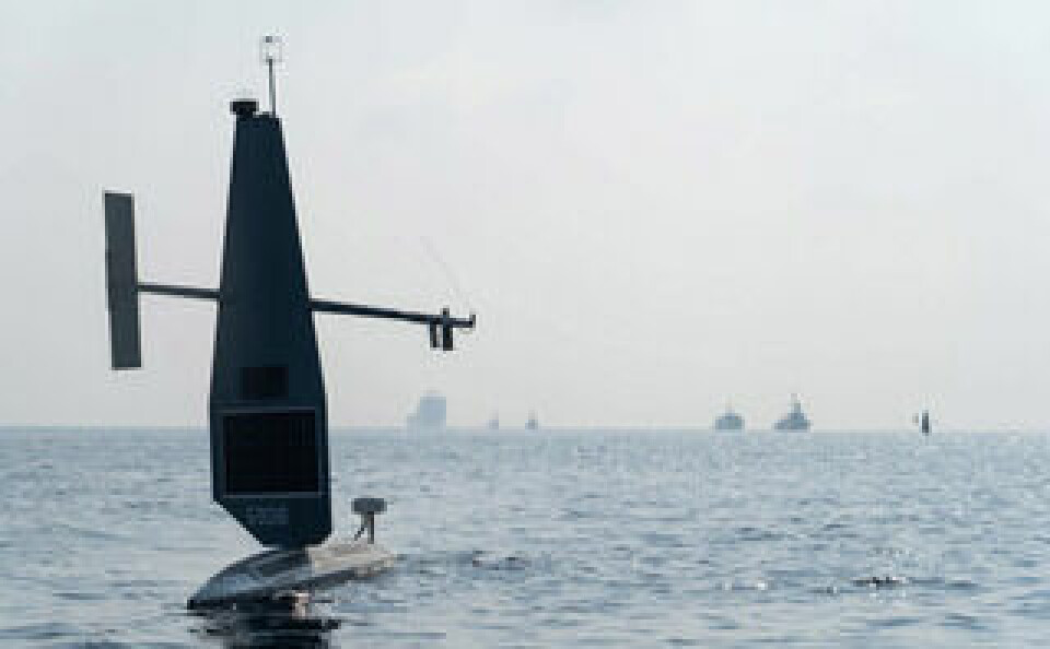 Här är en seglande drönare. Foto: Royal Navy