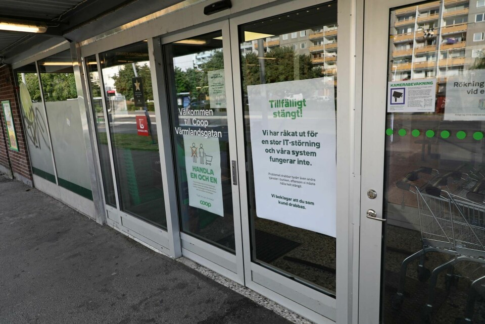 I juli 2021 drabbades Coop av en ransomwareattack. Attacken gjorde att kassasystemen i cirka 700 butiker runt om i landet låg nere, och butikerna fick hållas stängda i väntan på manuell återställning. Foto: Jeppe Gustafsson/Shutterstock