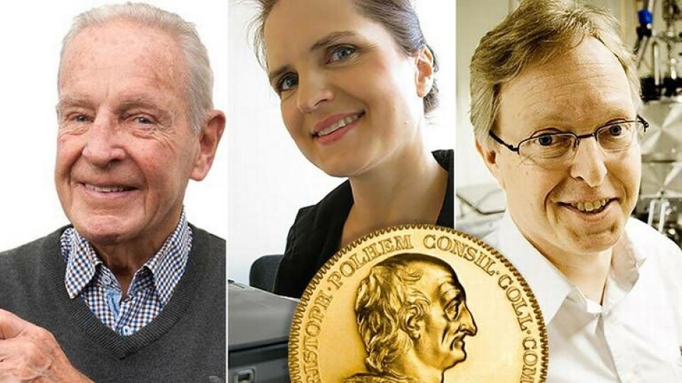 Från vänster: Lennart Lindblad, Autoliv, Stina Ehrensvärd, Yubico, med säkerhetsnyckeln Yubikey och Hans Hertz, KTH, Metaljet. Från vänster: Lennart Lindblad, Autoliv, Stina Ehrensvärd, Yubico, med säkerhetsnyckeln Yubikey och Hans Hertz, KTH, Metaljet.