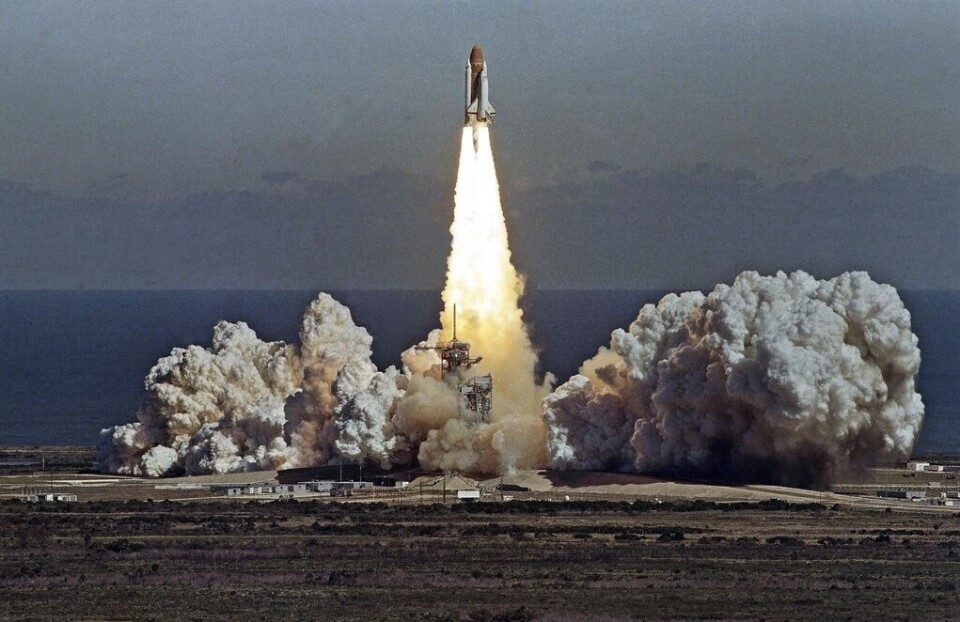 Så här såg det ut när Challenger lyfte från Cape Canaveral den 28 januari 1986. Drygt 70 sekunder efter uppskjutningen exploderade rymdfärjan i luften. Foto: Thom Baur/AP/TT Så här såg det ut när Challenger lyfte från Cape Canaveral den 28 januari 1986. Drygt 70 sekunder efter uppskjutningen exploderade rymdfärjan i luften. Foto: Thom Baur/AP/TT