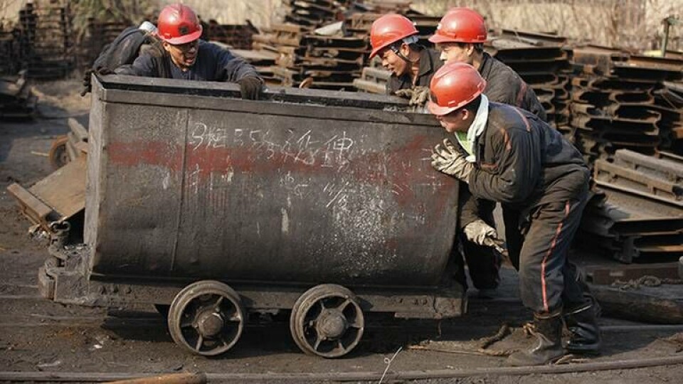 Kolgruvearbetare i Huaibei, Anhui-provinsen i Kina, foto från år 2015. Foto: IBL/Zhengyi Xie/insight media Kolgruvearbetare i Huaibei, Anhui-provinsen i Kina, foto från år 2015. Foto: IBL/Zhengyi Xie/insight media