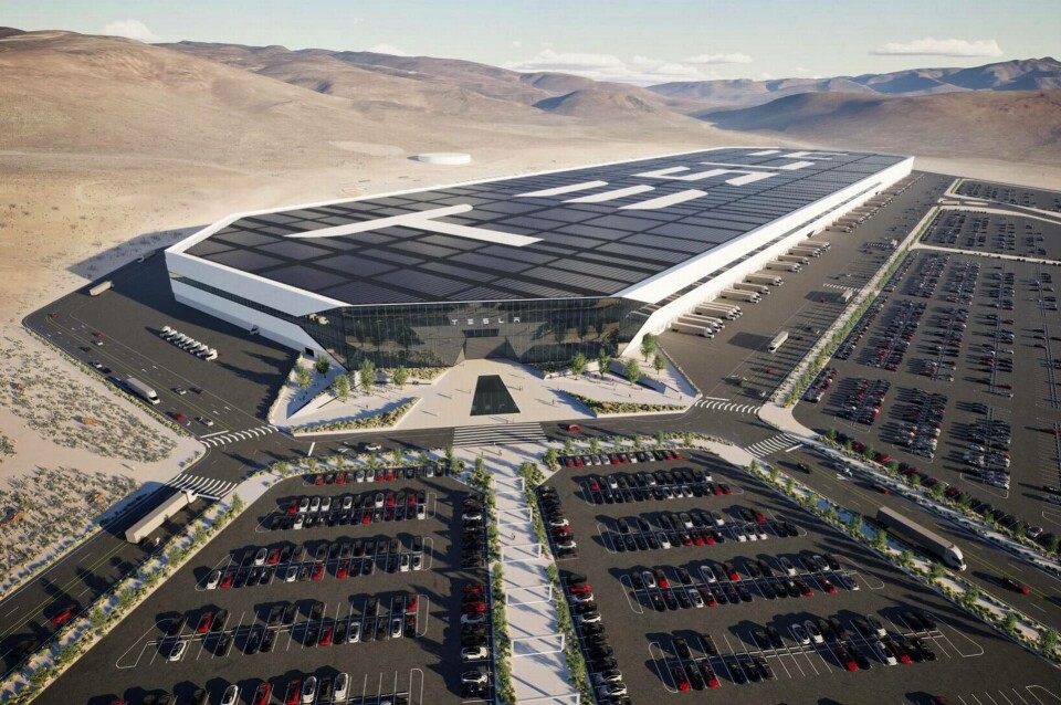 Så här tänker sig Tesla att Giga Nevada ska ut i framtiden. Foto: Tesla Så här tänker sig Tesla att Giga Nevada ska ut i framtiden. Foto: Tesla
