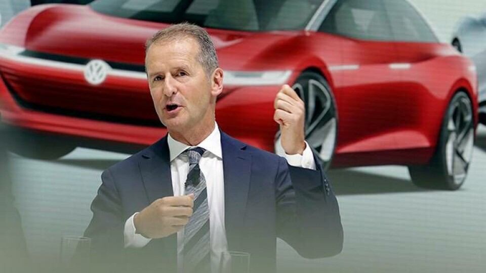 Herbert Diess, vd för Volkswagen. Foto: AP Photo/Michael Sohn/TT Herbert Diess, vd för Volkswagen. Foto: AP Photo/Michael Sohn/TT