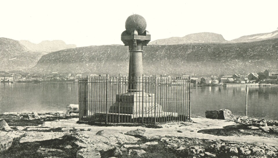 Monumentet som markerar den nordligaste mätpunkten för Struves meridianbåge i Hammerfest, Norge. Foto: HERITAGE/TT Monumentet som markerar den nordligaste mätpunkten för Struves meridianbåge i Hammerfest, Norge. Foto: HERITAGE/TT
