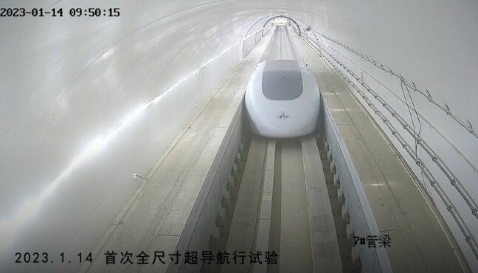 En hyperloop-podd i Kina.