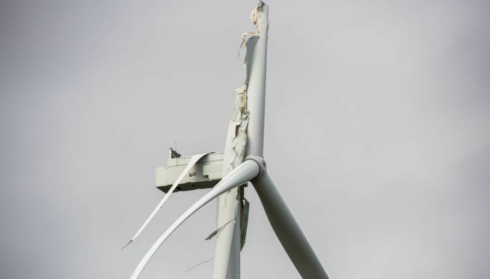 Ett rotorblad knäcktes i Björkvattnets vindkraftspark i Jämtland sommaren 2022.