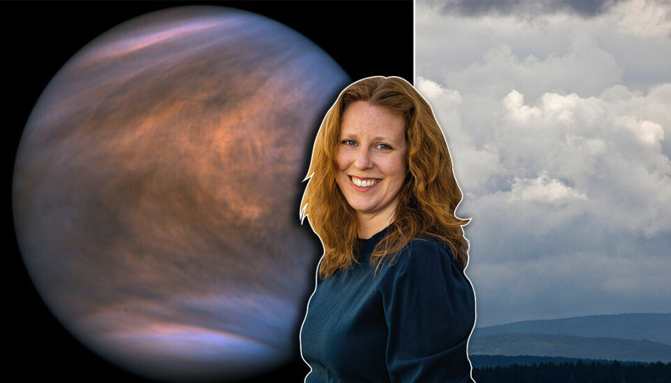 Venus inhöljd i molntäcke, moln på jorden och Torill Kornfeldt, Ny Tekniks skribent.