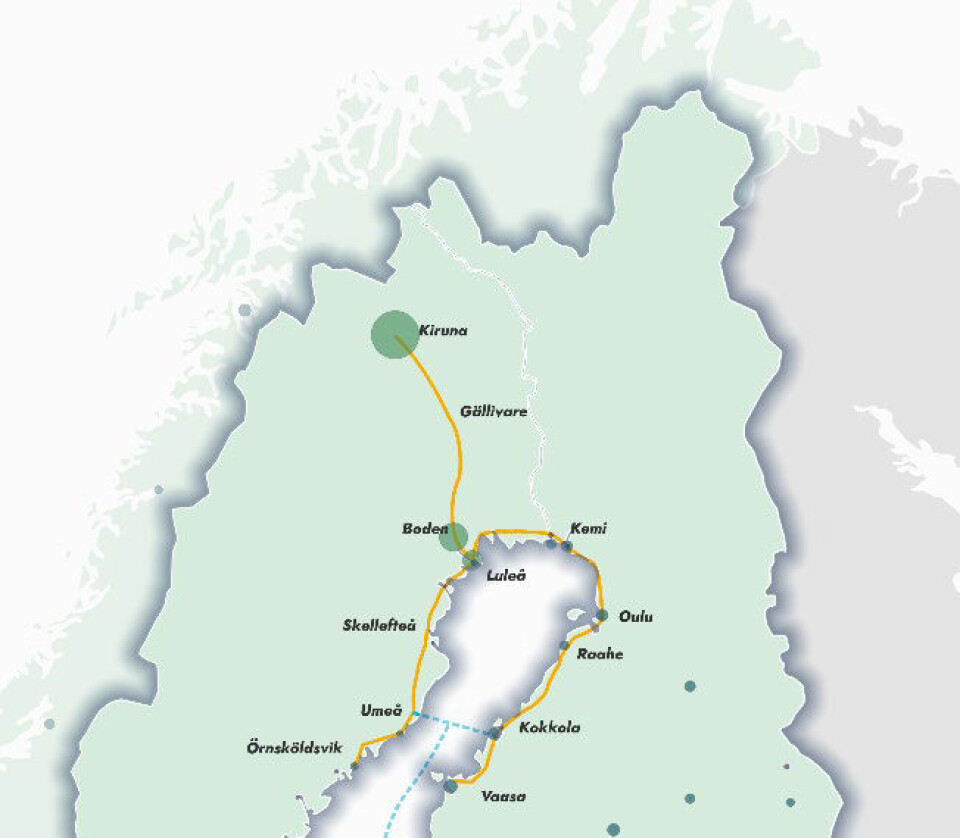 Så här tänker sig Nordion Energi och Gasgrid att vätgasledningen Nordic Hydrogen Route ska byggas. Foto: Nordion och Gasgrid Så här tänker sig Nordion Energi och Gasgrid att vätgasledningen Nordic Hydrogen Route ska byggas. Foto: Nordion och Gasgrid