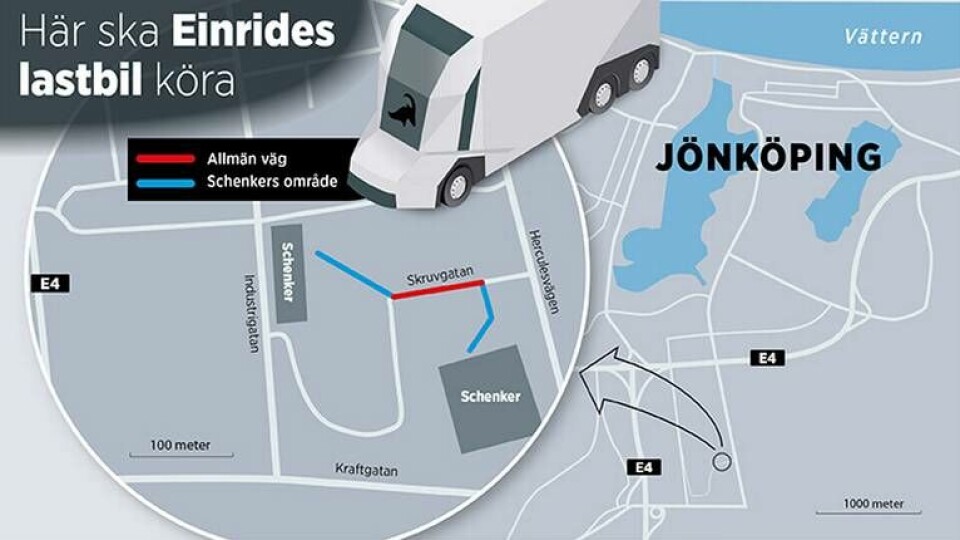 Einrides hyttlösa lastbil får nu köra på allmän väg