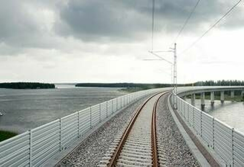 Här är tågbron över Umeälvens delta. Foto: Henrik Montgomery/Scanpix