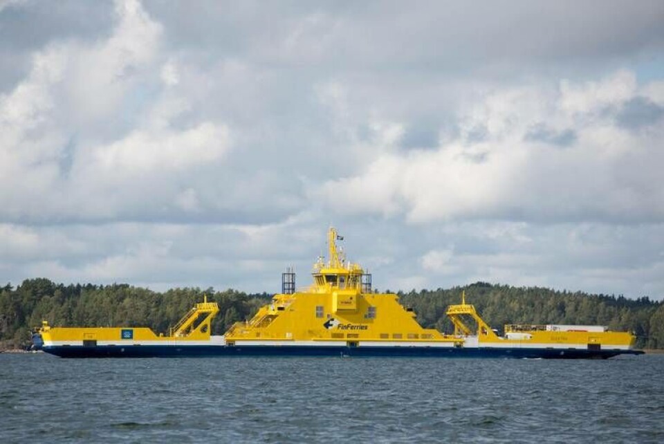 Rolls-Royce system höll Falco på en stadig kurs under premiärturen. Foto: Finnferries Rolls-Royce system höll Falco på en stadig kurs under premiärturen. Foto: Finnferries
