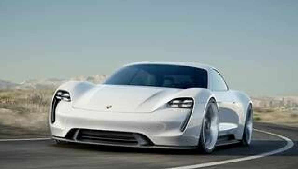 Den nya kommande elbilen Taycan från Porsche. Foto: Porsche