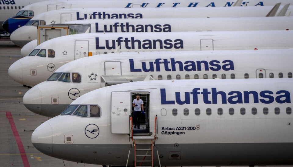 Lufthansas plan blir kvar på marken. Arkivbild. Lufthansas plan blir kvar på marken. Arkivbild.