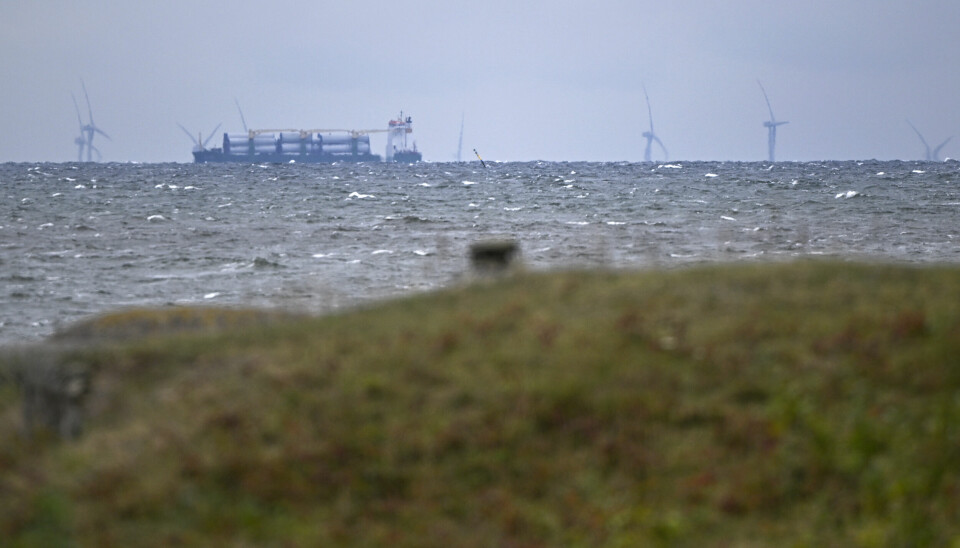 Den danska delen av Kriegers flak skymtar ur havet söder om Trelleborg. Arkivbild.